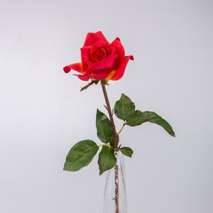   Rose ouverte avec bouton Rouge rose 53cm