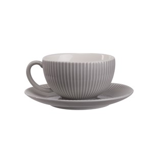 Schilliger Design Lisière Tasse à café Lisière avec sous-tasse Gris argile 11.3x9.5x5.4cm/14.3x2.1cm