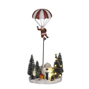 Luville  Père Noël en parachute  13x12.5x29cm