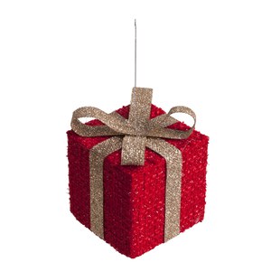Schilliger Sélection  Cadeau rouge à suspendre  9.5x9.5x12cm