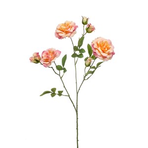 Schilliger Sélection  Rose Anglaise en branche artificielle Orange abricot 68cm