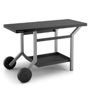 Forge Adour TABLES ROULANTES Table roulante acier noir et gris clair mat pour plancha  