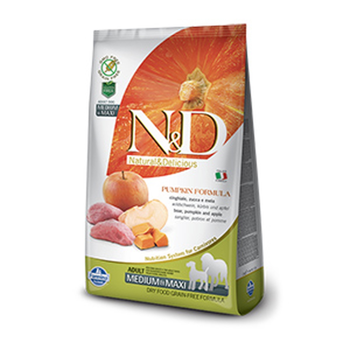 N&D  N&D PUMPKIN Medium/Maxi Sanglier & Pomme 2.5kg  