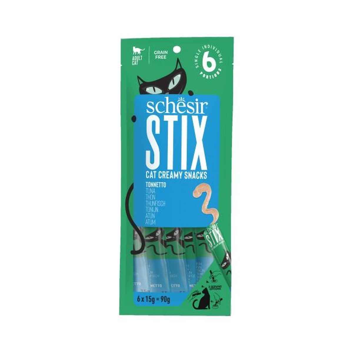 Schesir  SCHESIR STIX CREME SACHET 6X15G THON  