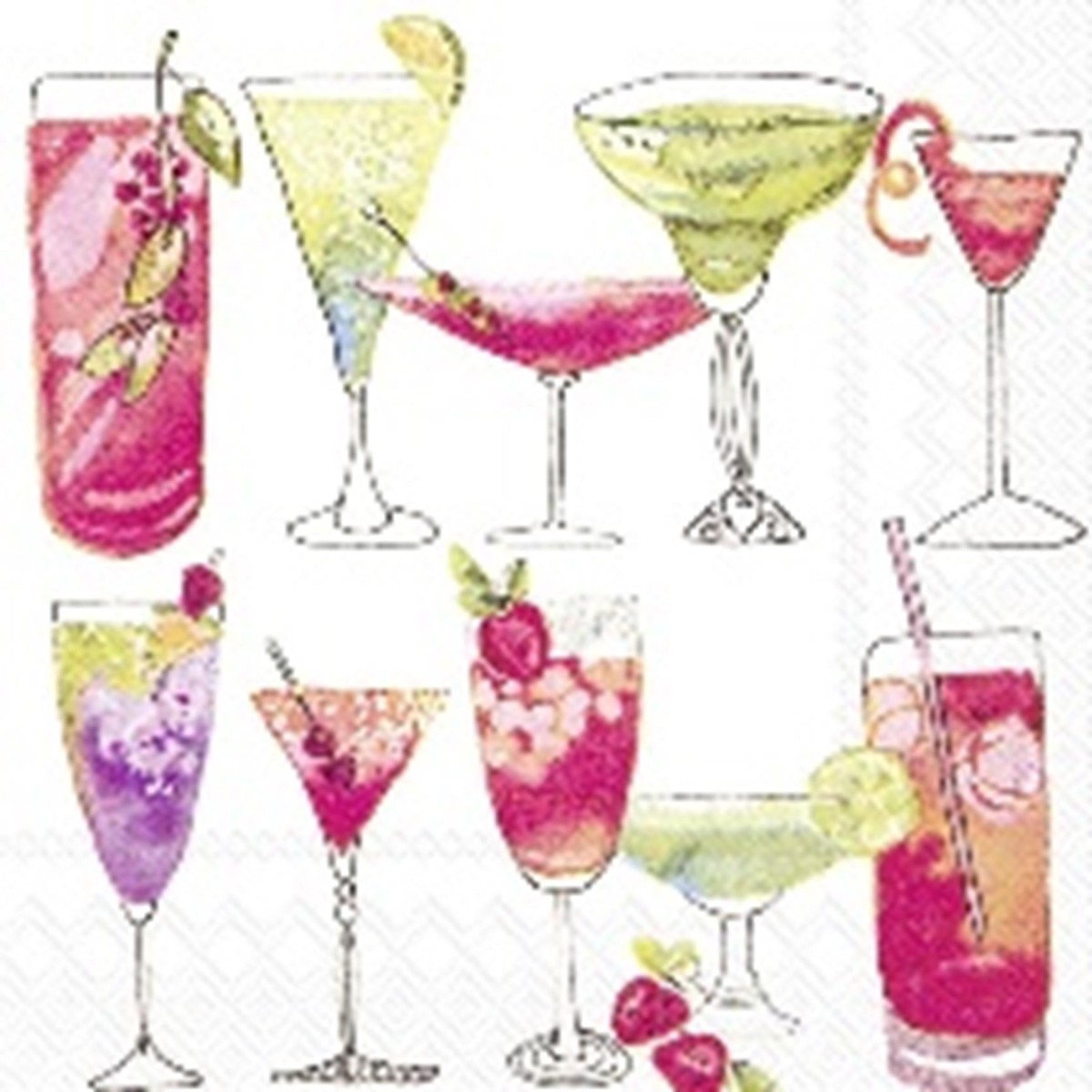 Ihr  Serviettes Cocktail SWEET COCKTAILS white  25x25cm