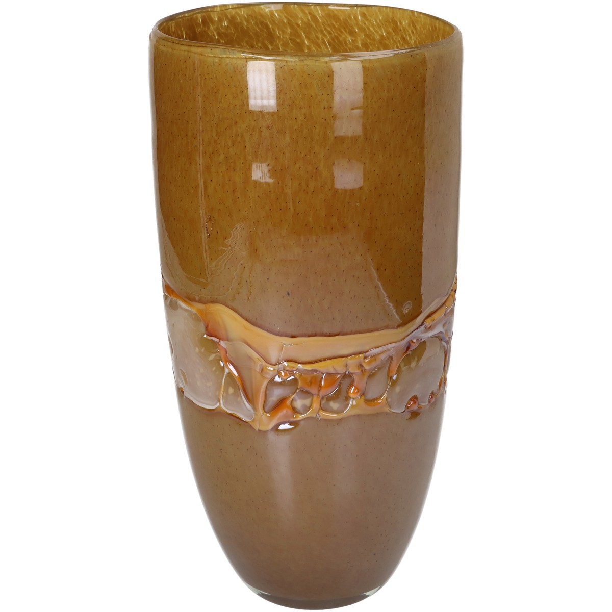 Schilliger Sélection  Vase en verre ambre  15x15x30.5cm