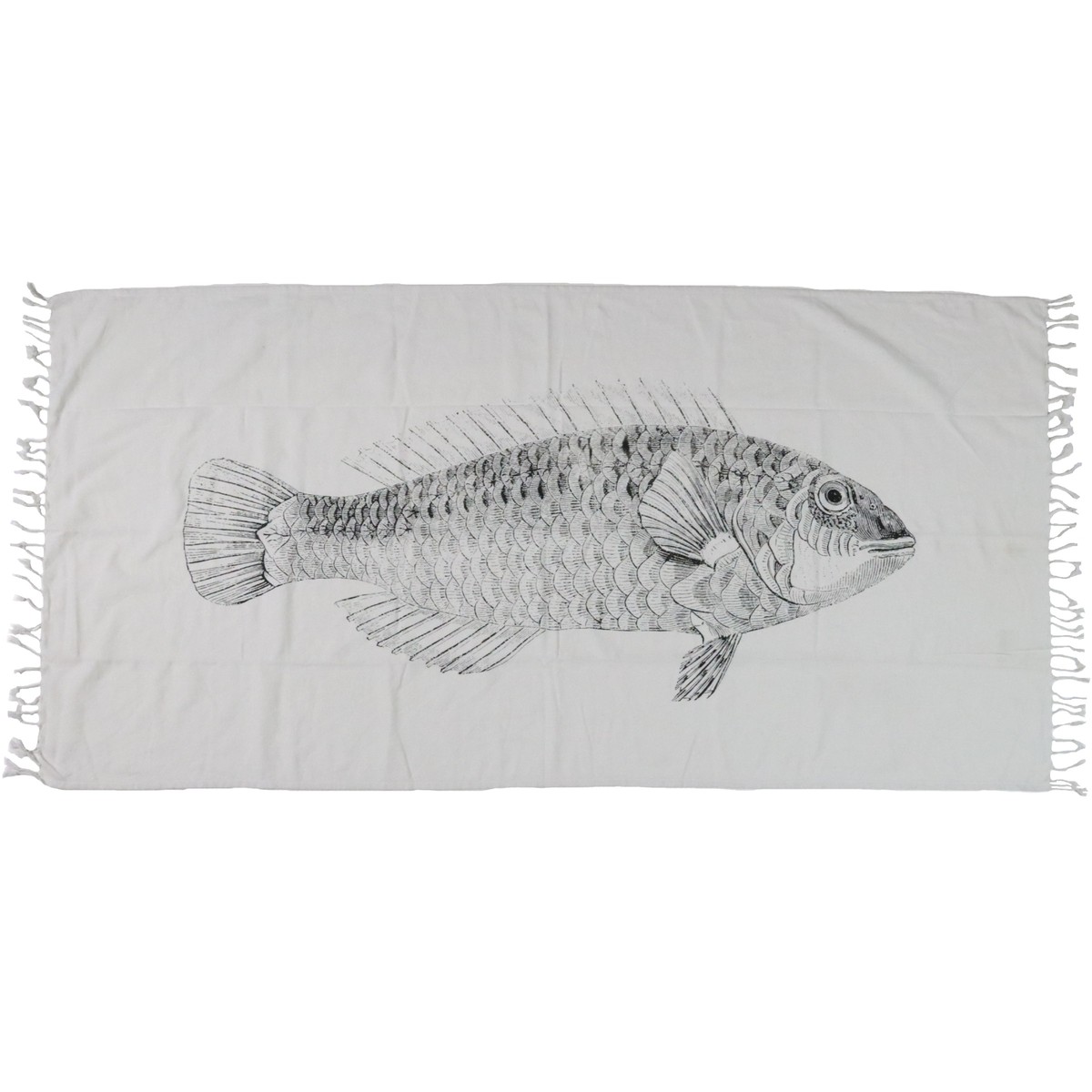 Schilliger Sélection  Fouta Poisson blanc Blanc 100x180cm