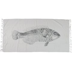 Schilliger Sélection  Fouta Poisson blanc Blanc 100x180cm