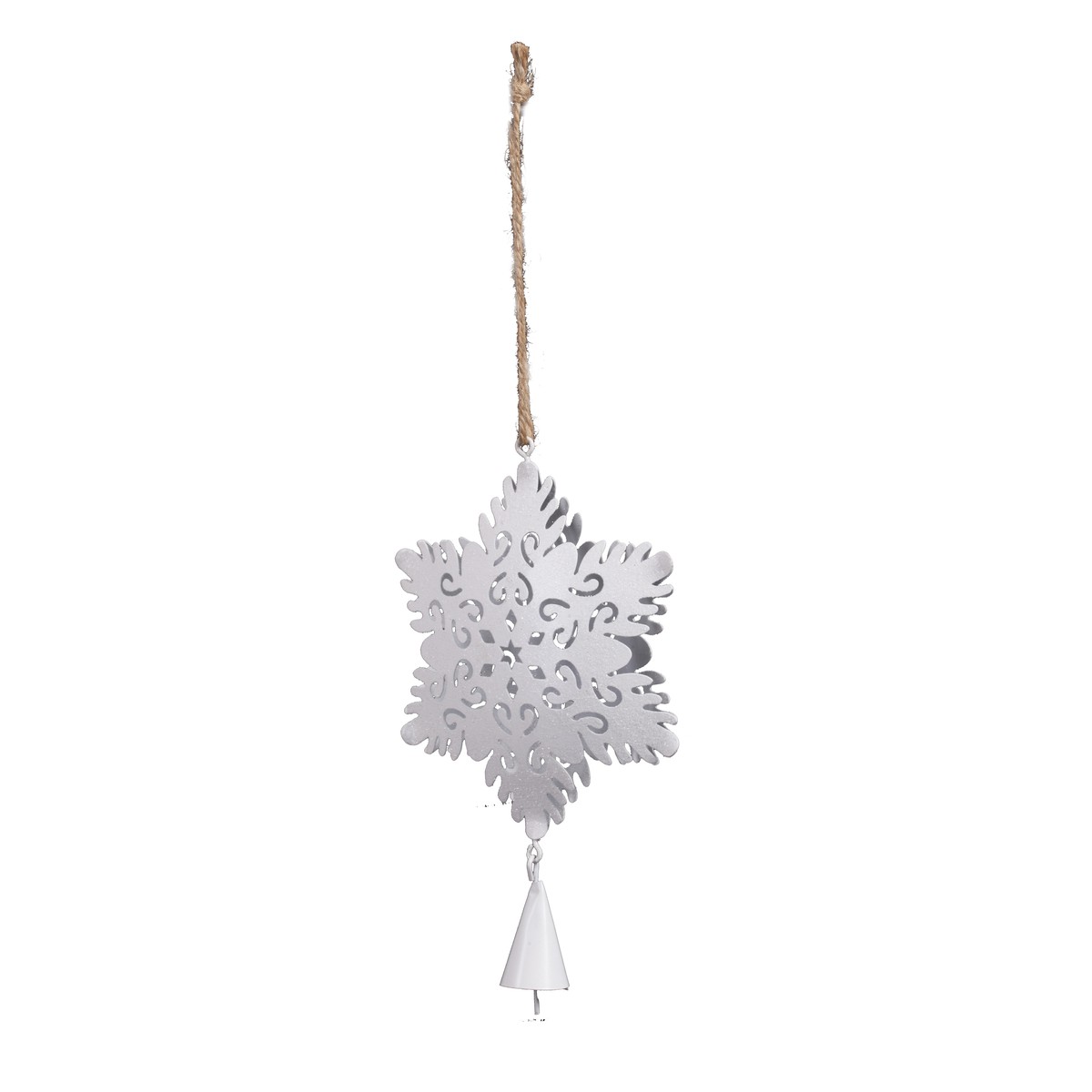 Schilliger Design  Flocon avec clochette à suspendre Blanc 12x3x20cm