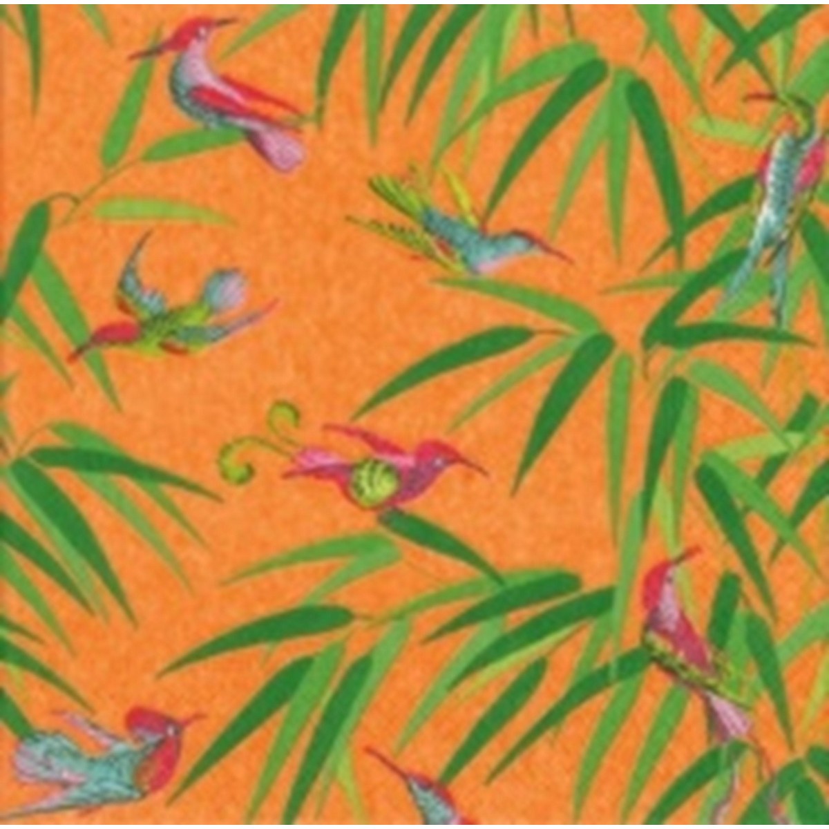 Caspari  Serviette Lunch Birds in Paradise Orange 33x33cm