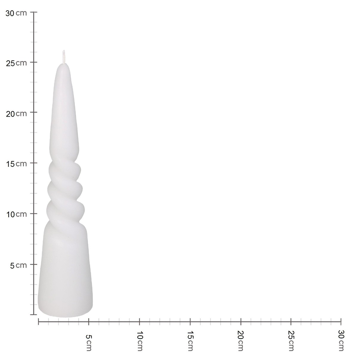 Schilliger Sélection  Bougie Pyramide spirale Blanc 5.5x25cm