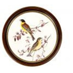   GRAVURE ROND FILET OR OISEAUX ROF002C24-0  24CM