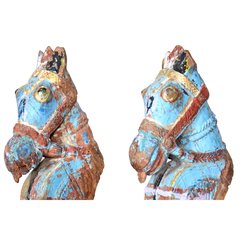 Les Restaurés, by Schilliger  Tête de cheval sculptée en teck ancien  10x20x50cm