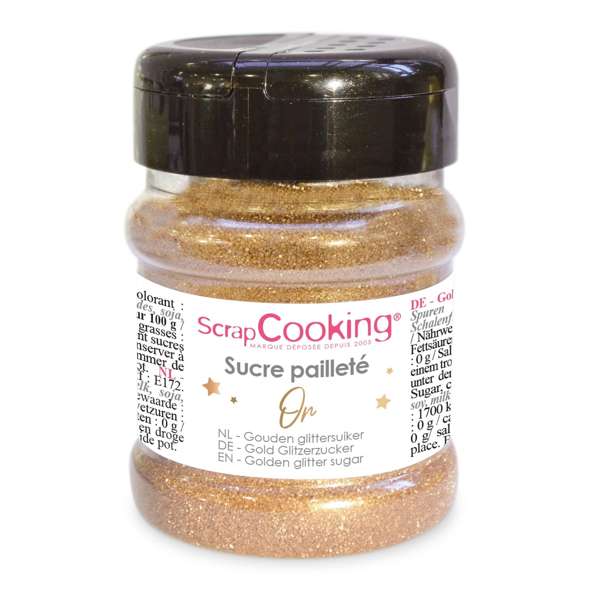 Scrapcooking  POT DE SUCRE PAILLETE OR 160G SCR 244803  