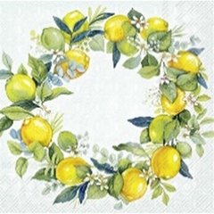 Ihr  Serviettes Lunch Lemon Wreath  33x33cm