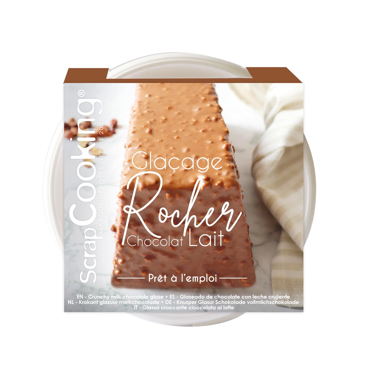 Scrapcooking  Pot glacage rocher prêt à l'emploi chocolat lait 400g  