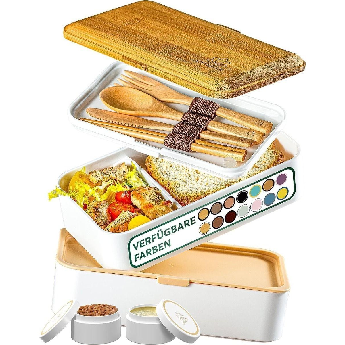   Boite Bento Original en bamboo Blanc 1.2L