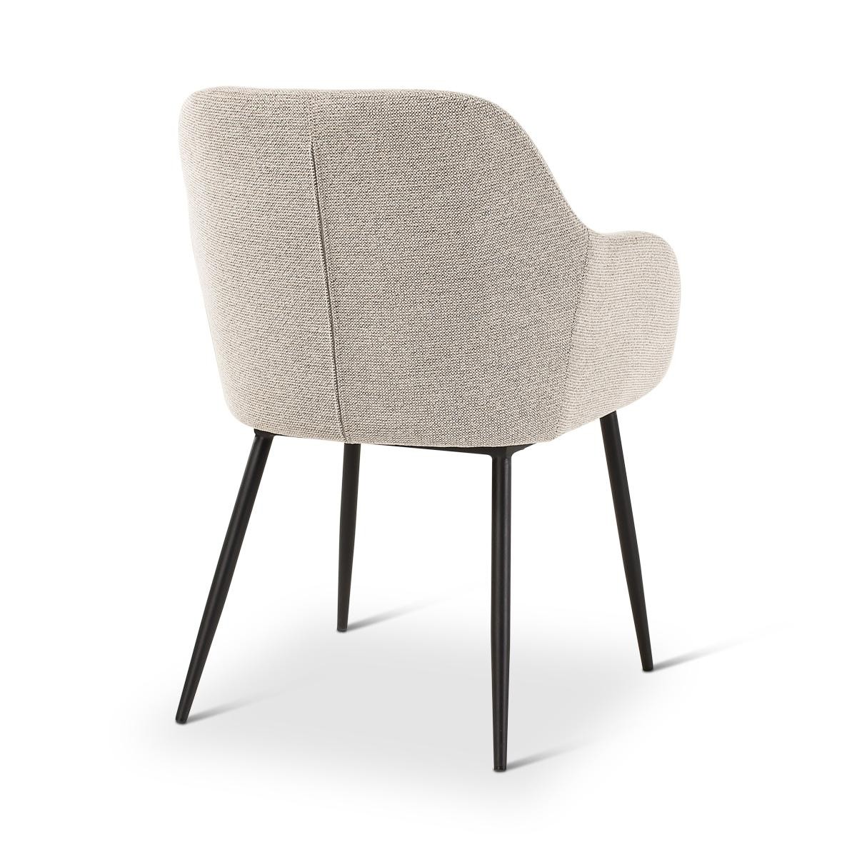 Castle Line Lys Fauteuil repas Lys Blanc écru 60x61xH83cm Assise 49cm Accoudoirs 64cm