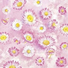 Ihr  Cocktail Napkins PINK DAISIES  25X25