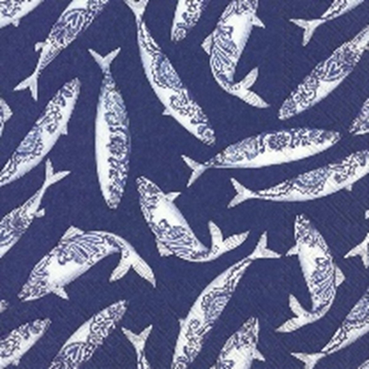 Ihr  Lunch Napkins DECORATIVE FISH blue  33X33