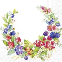 Ihr  Lunch Napkins SUMMER BERRIES WREATH  33X33