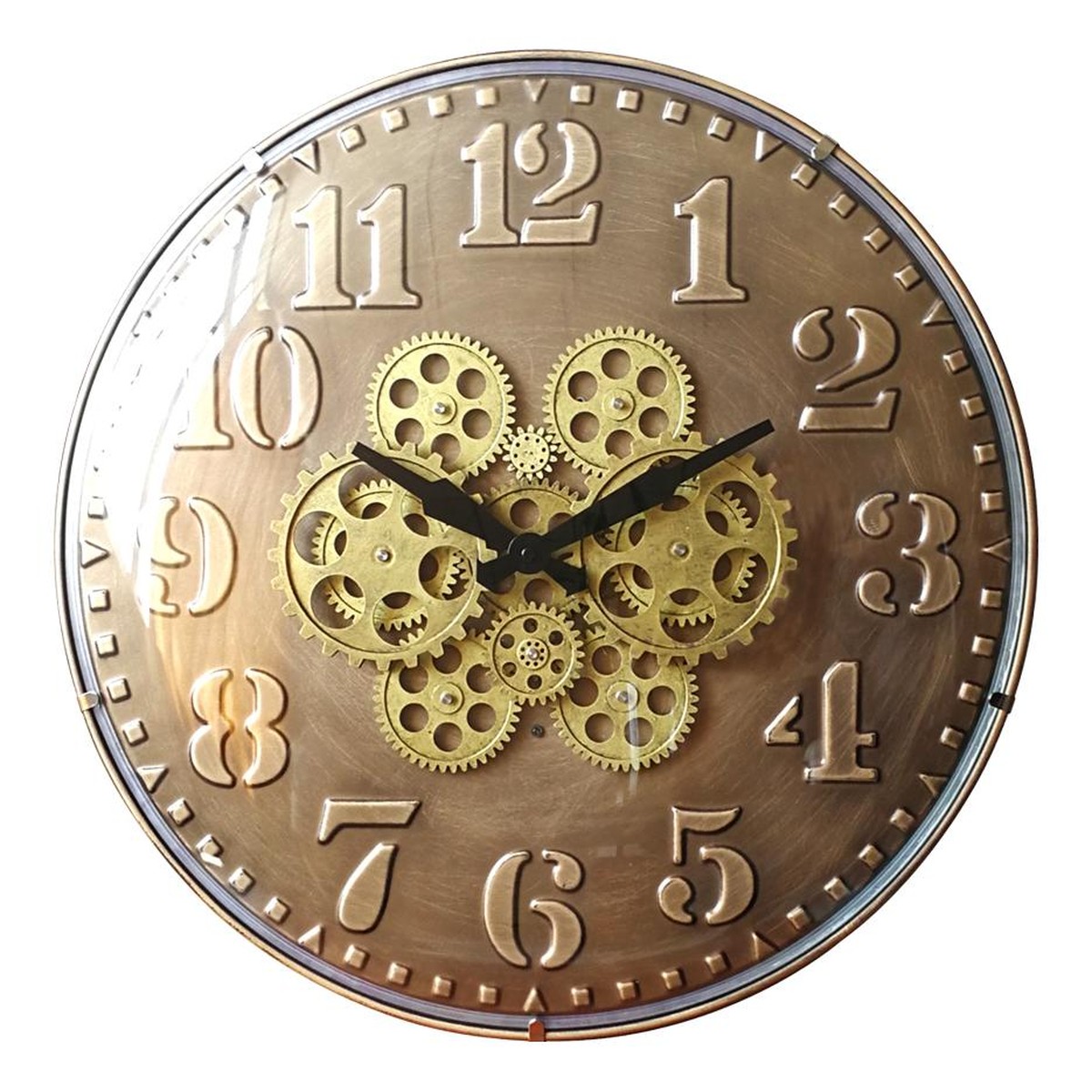   Horloge mécanisme convexe doré  Diam 52cm