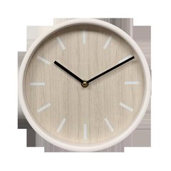   Horloge fd clair contour bois  Diam 22cm