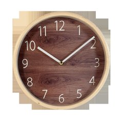   Horloge fd foncé contour bois 22cm  Diam 22cm