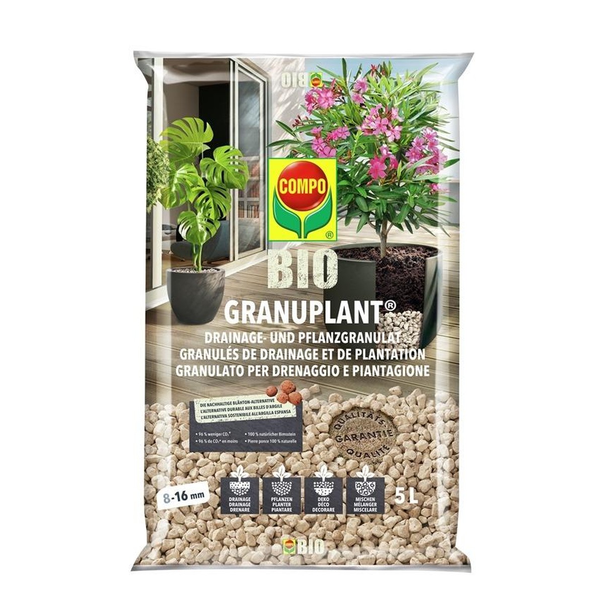 Ricoter  Compo Bio Granuplant, Granulés de Drainage et de plantation  5L