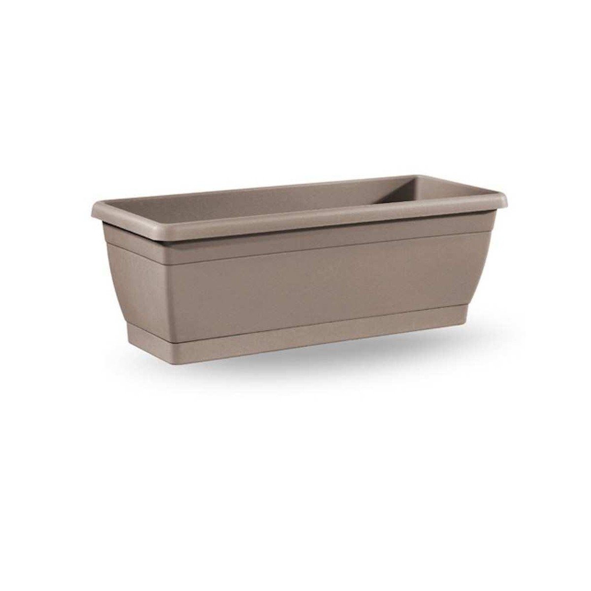 Veca  Jardiniere Roxanne Avec Plateau 40cm Avana Gris taupe 40x20x16cm