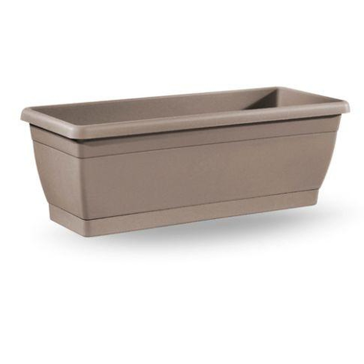 Veca  Jardiniere Roxanne Avec Plateau 50cm Avana Gris taupe 50x20x16cm