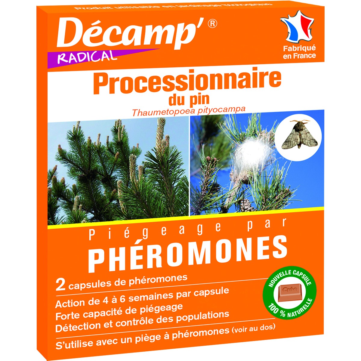 Décamp  Pheromone Contre La Chenille Processionnaire Du Pin  2 Capsules  2 CAPSULES