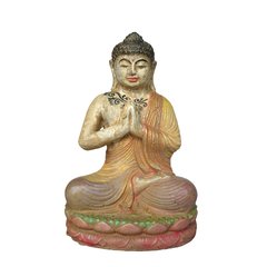 Schilliger Sélection Hand painted Sculptures Bouddha. assis pierre peinte  61x40x32cm