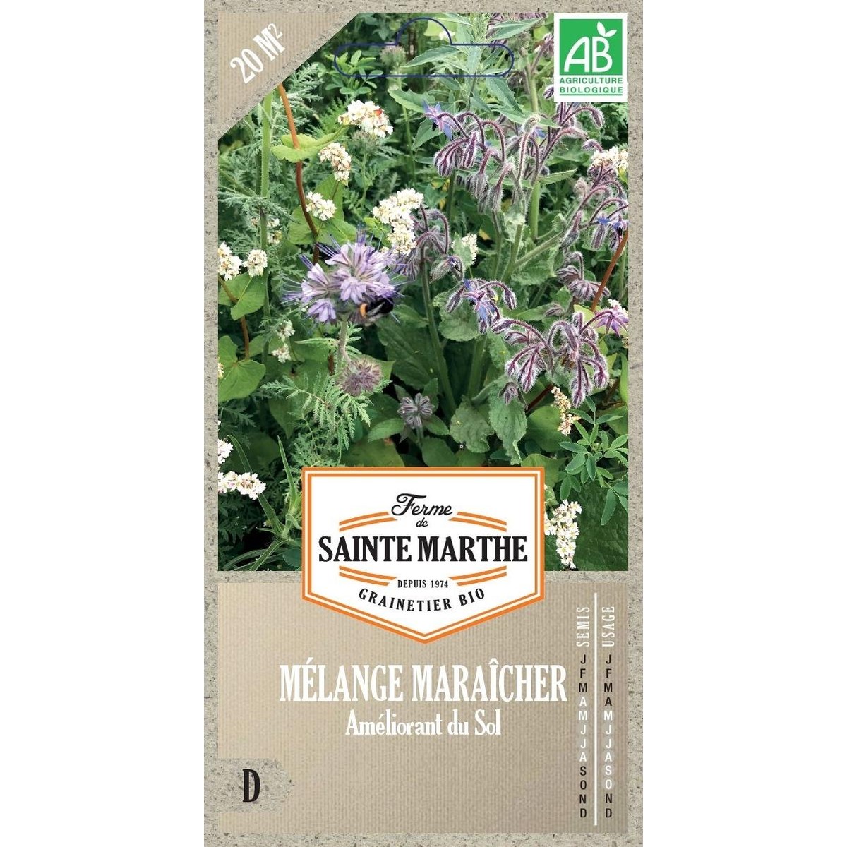 Ferme de Sainte Marthe  Mélange Maraîcher - Améliorant du Sol Annuel - Pour 20 M  