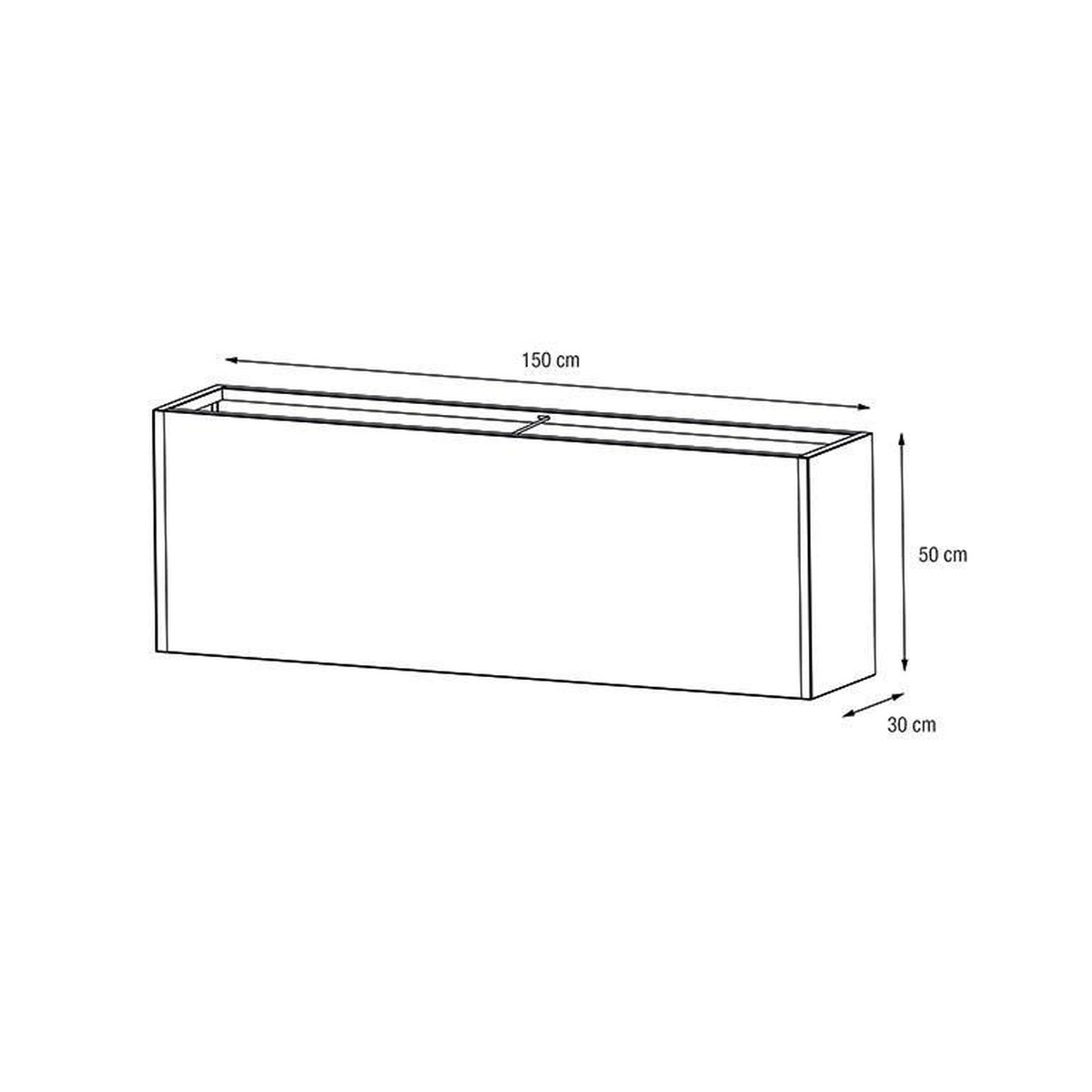   Metal Planter 30 150x30x50cm Antracita Gris anthracite 150x30x50cm