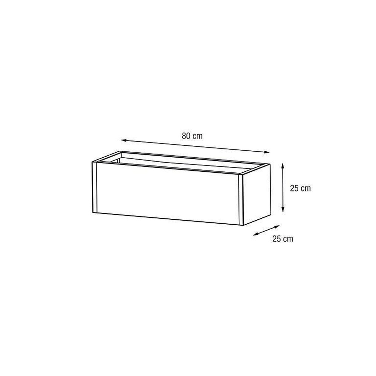   Metal Planter Balcony 80x25x25cm Antracita Gris anthracite 80x25x25cm