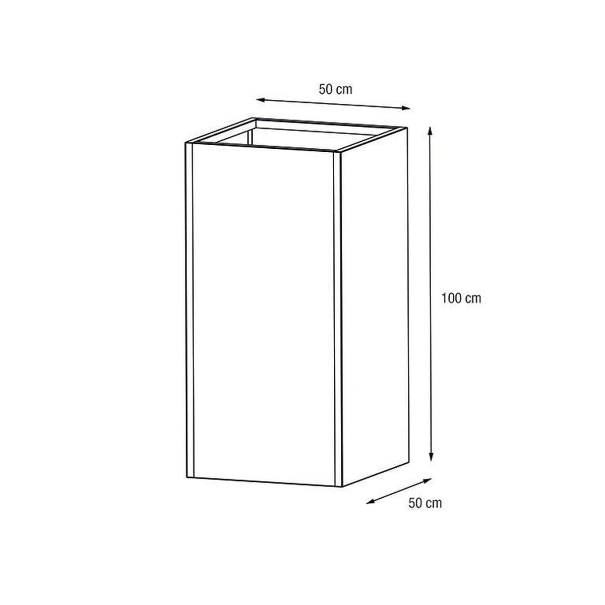   Metal Planter Column 50x50x100cm Antracita Gris anthracite 50x50x100cm