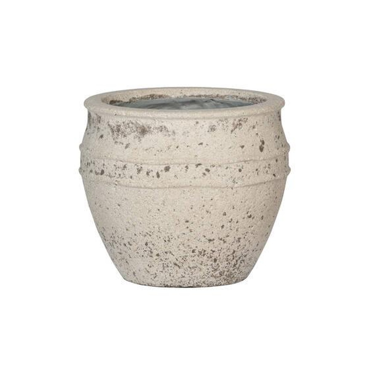 Potterypots Mediterranean Athena S, Chalk White Beige lin 28.5X24cm 9L