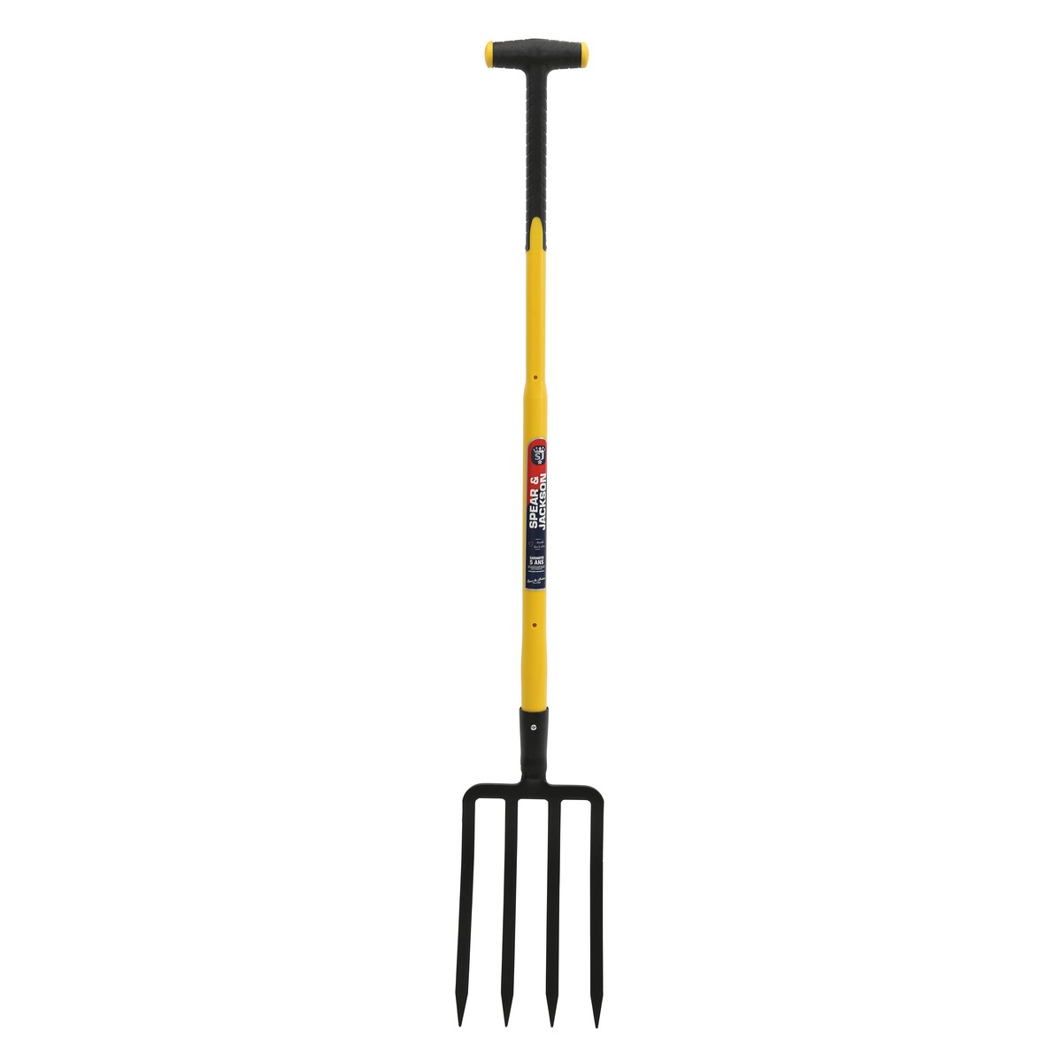 Spear & Jackson Grands outils de jardin Fourche à bêcher 4 dents de 30 cm manche béquille trimatières  125.5x19.5x10.5cm