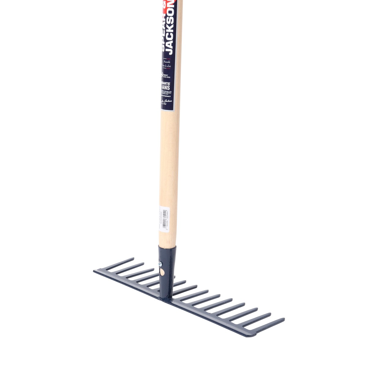 Spear & Jackson Grands outils de jardin Râteau soudé de 14 dents droites manche bois 150 cm 100 % PEFC  155x33x9cm